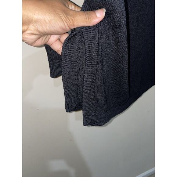 ST. JOHN BASICS Black Crew Neck 3/4 Sleeve Knit Sweater S USA Minimalist Capsule - Picture 6 of 7